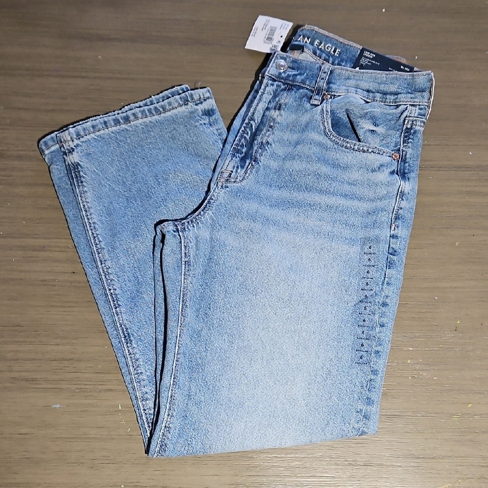 American Eagle Outfitters Light Blue Ex Boyfriend Jeans Low Rise Strigid